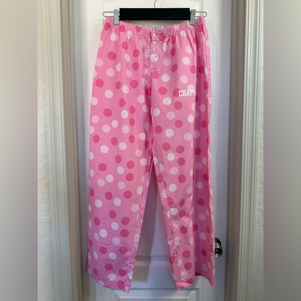 Chapman Univ Pink and White Polka Dot Pajama Pants-